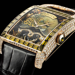 Delaneau jewelled enamelled watch
