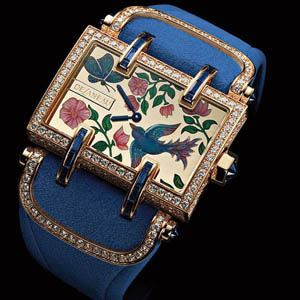 Delaneau jewelled enamelled watch